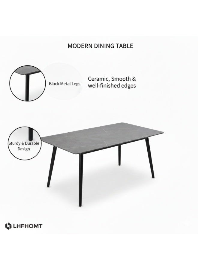 LHFHOMT 5-Pieces Dining Sets, 1 Piece Rectangular Table With with 4 Chairs Modern Design Furniture for Home, Dining Room, Cafeteria - Image 4